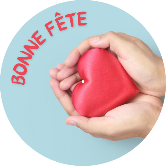 BONNE FETE MAIN COEUR ROUGE