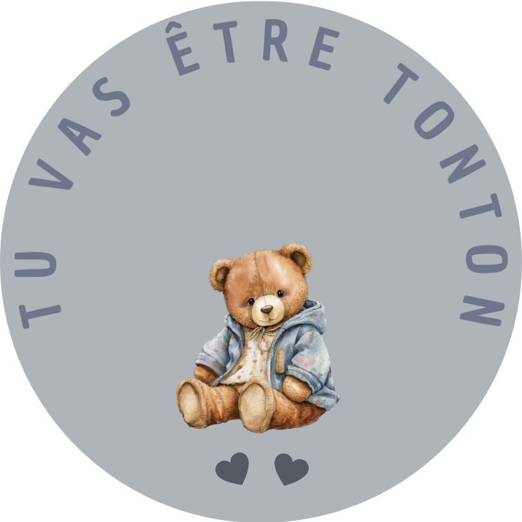 ANNONCE NAISSANCE TONTON OURSON BLEU VINTAGE