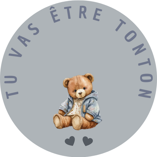 ANNONCE NAISSANCE TONTON OURSON BLEU VINTAGE