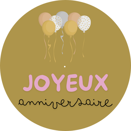 JOYEUX ANNIVERSAIRE BALLON JAUNE