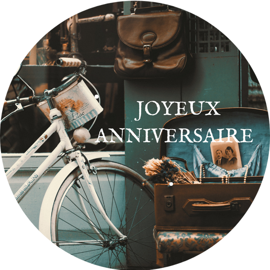 Joyeux anniversaire photo vélo vintage