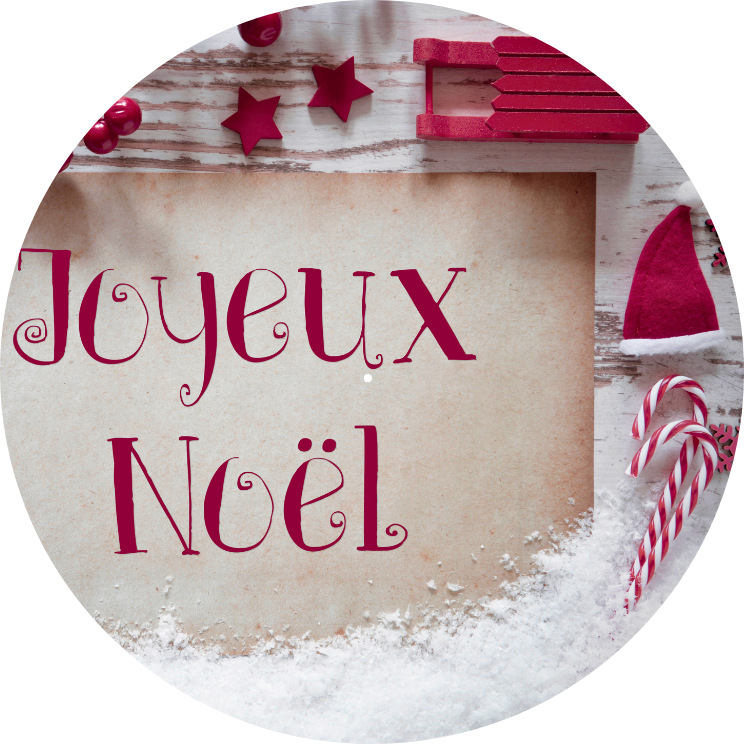 JOYEUX NOEL PLAQUE VINTAGE ROUGE