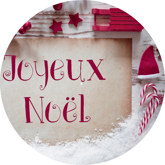 JOYEUX NOEL PLAQUE VINTAGE ROUGE