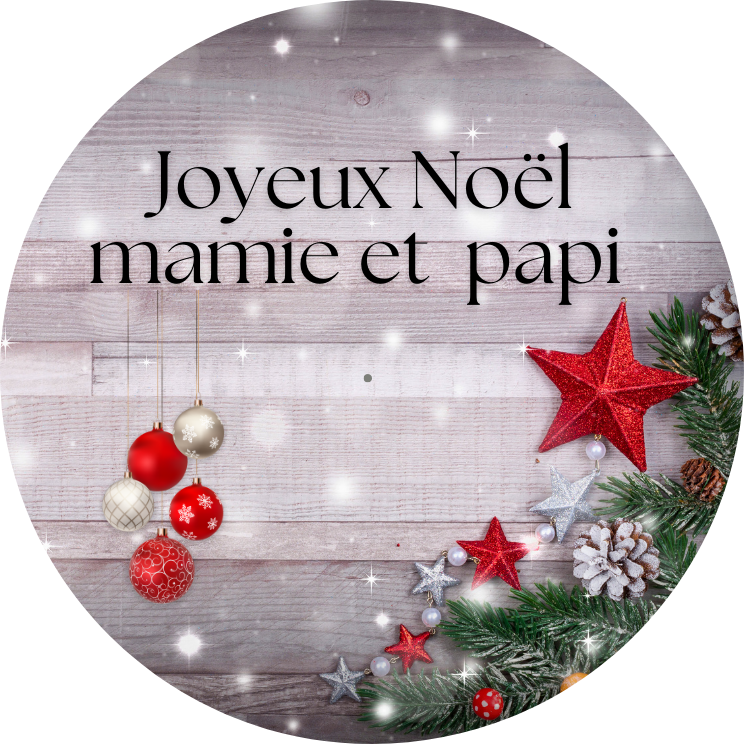 JOYEUX NOEL PARQUET BLANC MAMIE ET PAPI