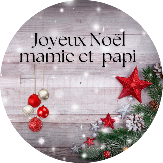 JOYEUX NOEL PARQUET BLANC MAMIE ET PAPI