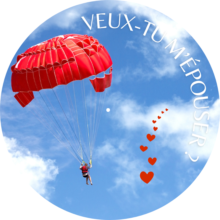 DEMANDE EN MARIAGE PARACHUTE ET COEUR