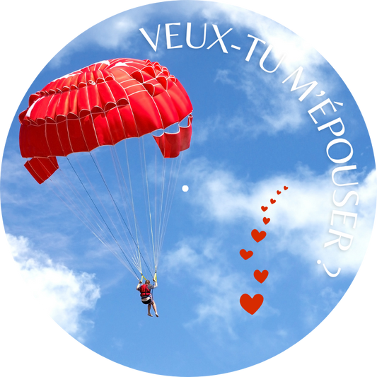 DEMANDE EN MARIAGE PARACHUTE ET COEUR