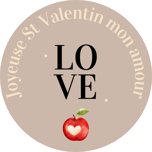 Saint Valentin love et pomme