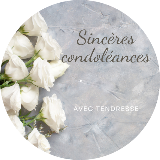 Sincères condoléances fleurs blanches