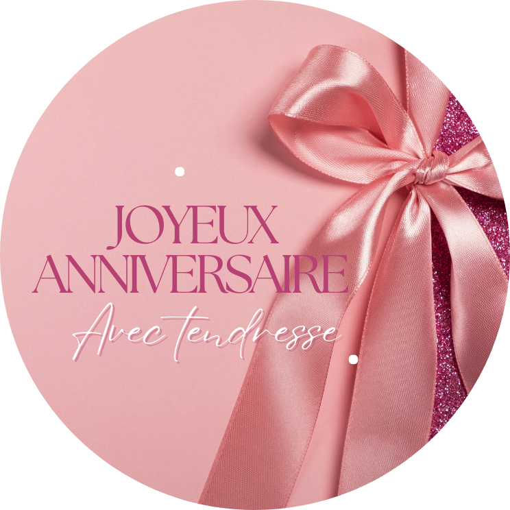 Joyeux anniversaire noeud rose