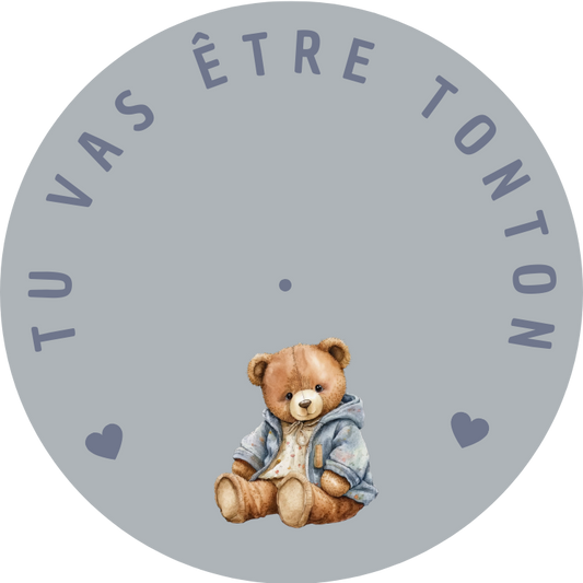 ANNONCE NAISSANCE TONTON OURSON BLEU VINTAGE